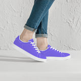 Purple Low-Top Synthetic Leather Sneakers