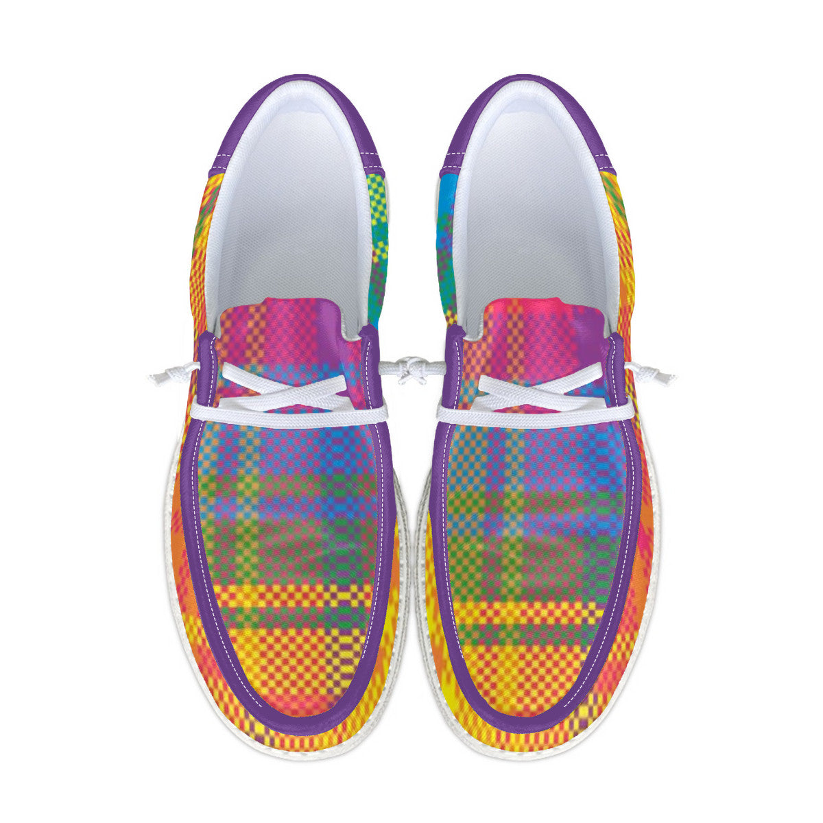 Plaid Canvas Loafers