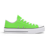 Neon green Unisex Classic Low Top Canvas Shoes - White