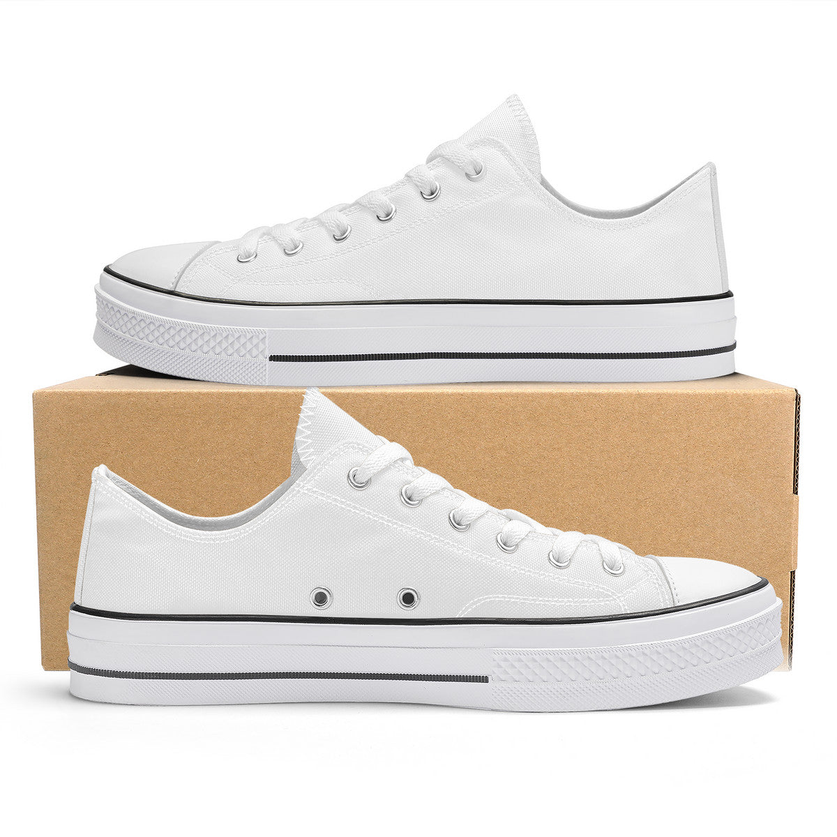 WhiteUnisex Classic Low Top Canvas Shoes