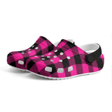 Kid's Pink Check Casual Clogs