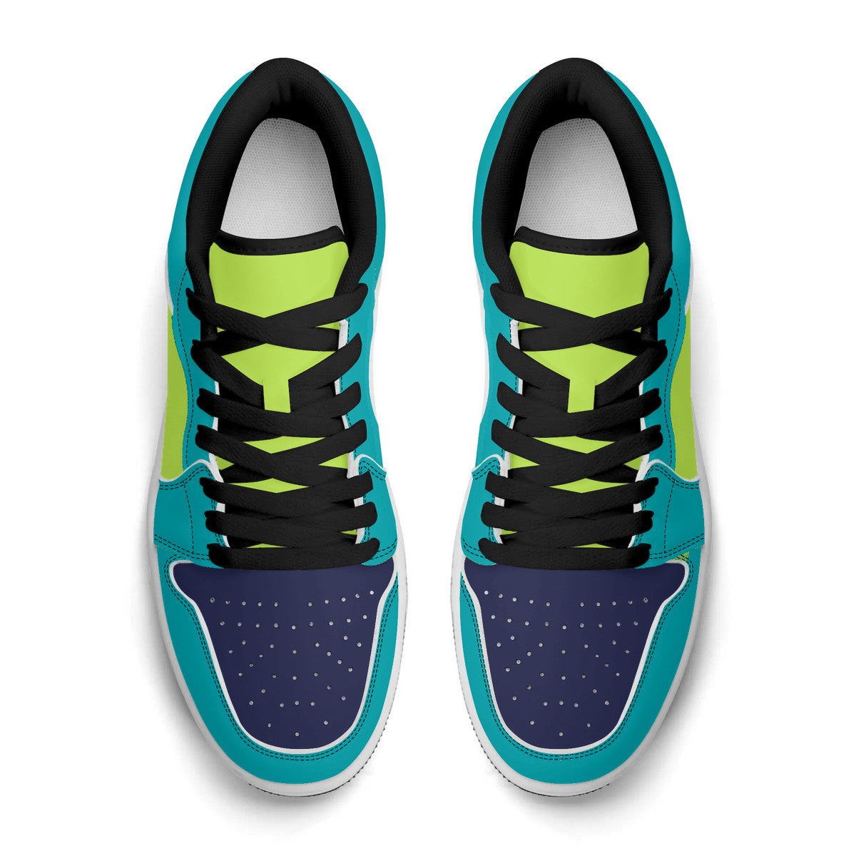 Unisex Greens Leather Low Top Sneakers