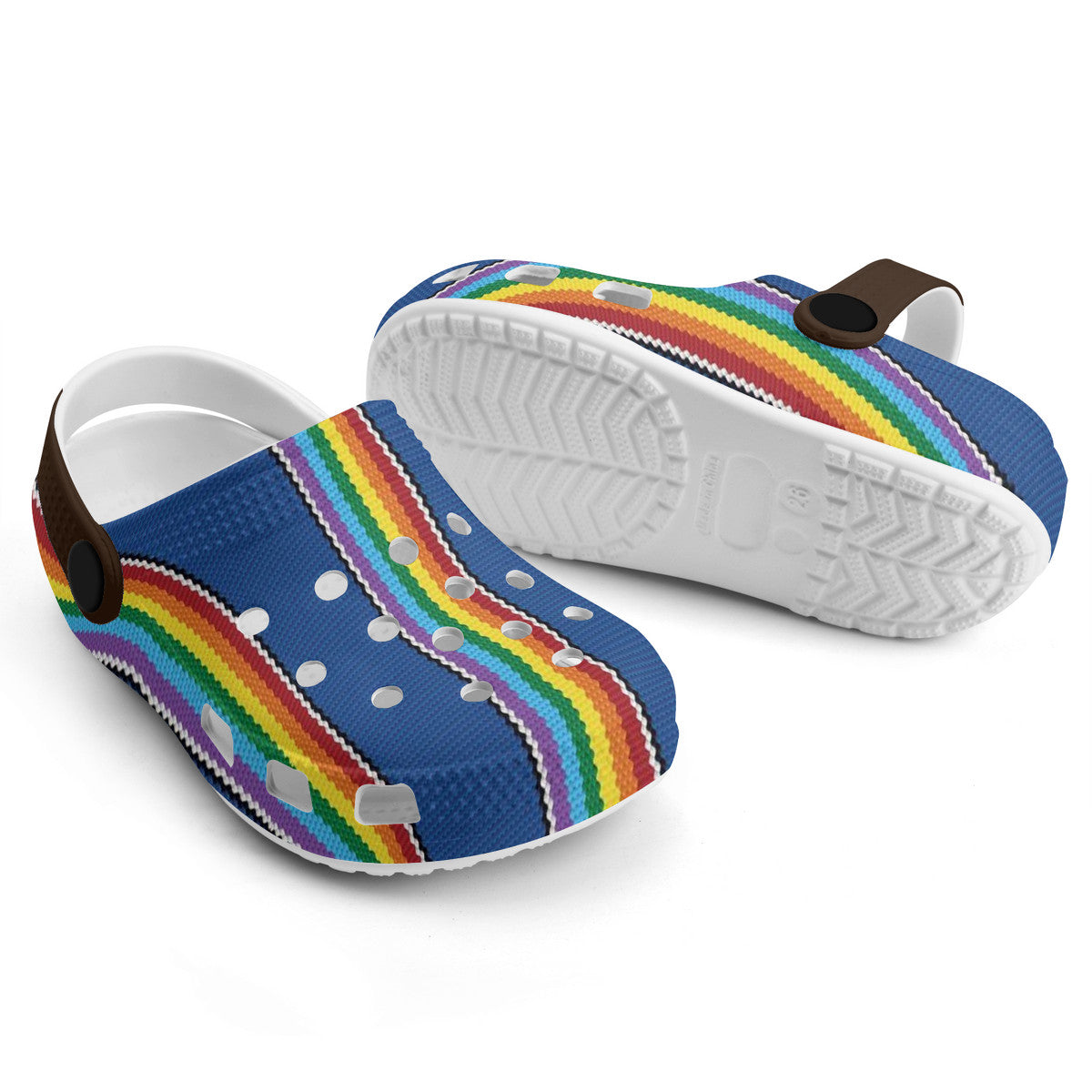 Kid's Casual Rainbow Pattern Clogs