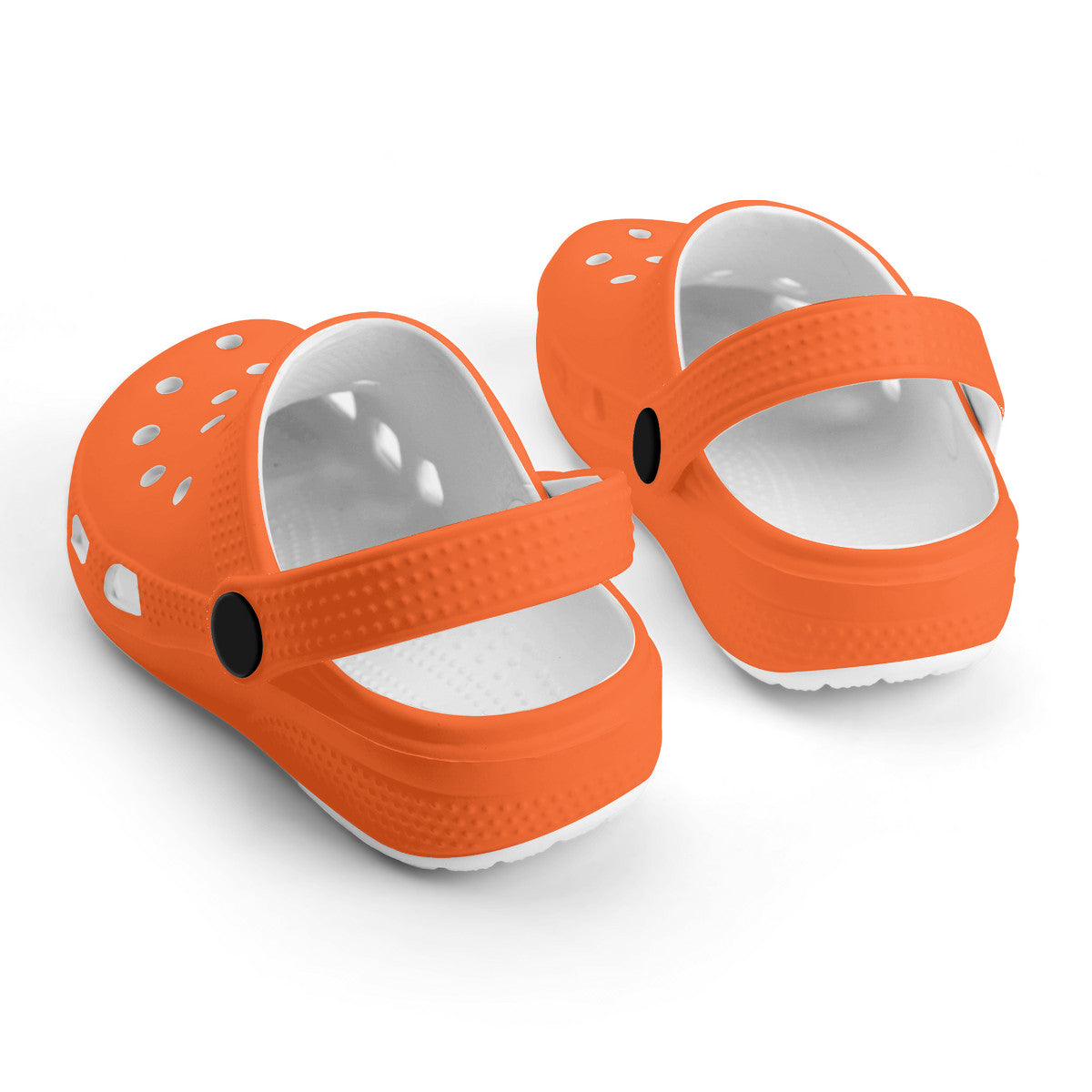 Kid's Neon Orange Casual Clogs