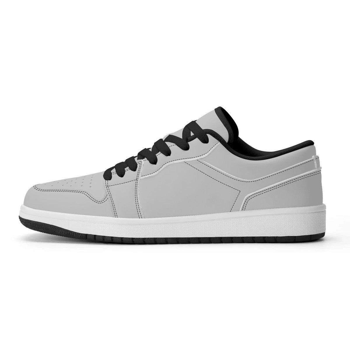 Gray Unisex New Synthetic Leather Low Top Sneakers