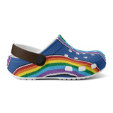 Kid's Casual Rainbow Pattern Clogs