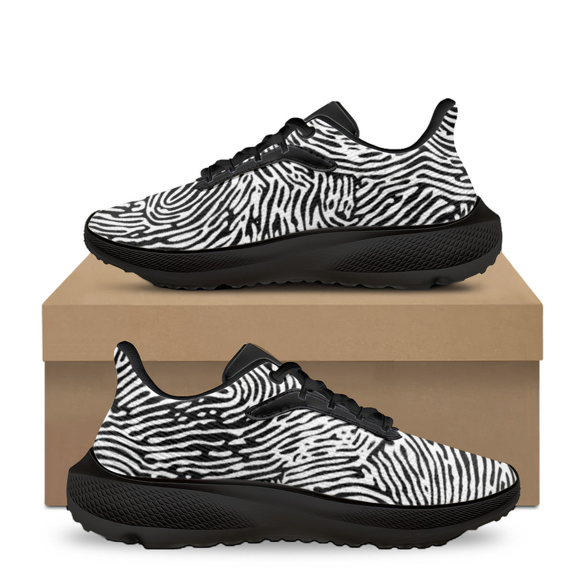 Fingerprint Unisex Lace Up Running Shoes