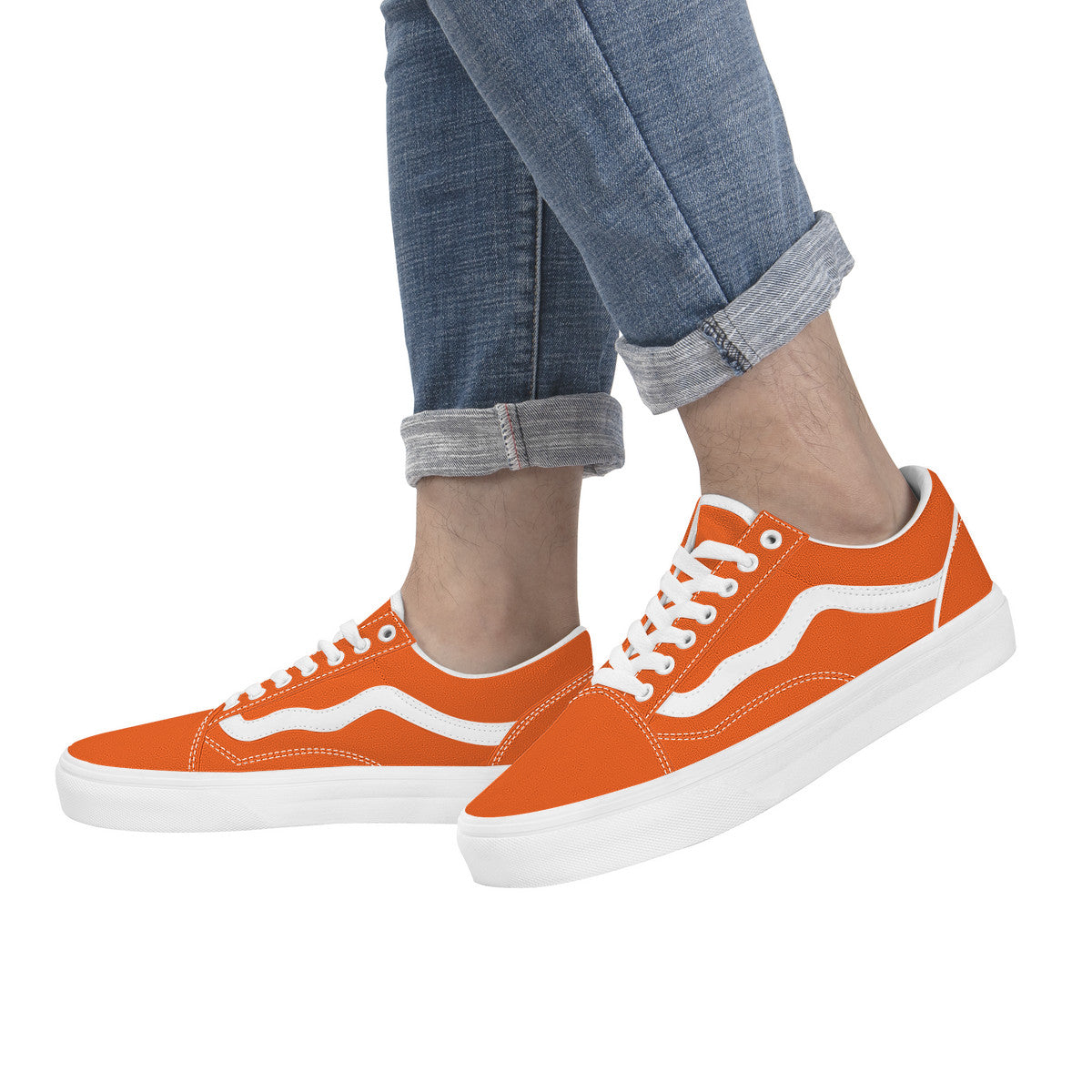Orange Low Top Flat Sneaker