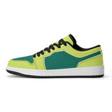 Unisex New Neon Green Synthetic Leather Low Top Sneakers