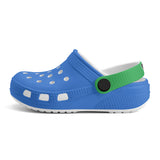 Kid's Blue and Green Casual Clogs