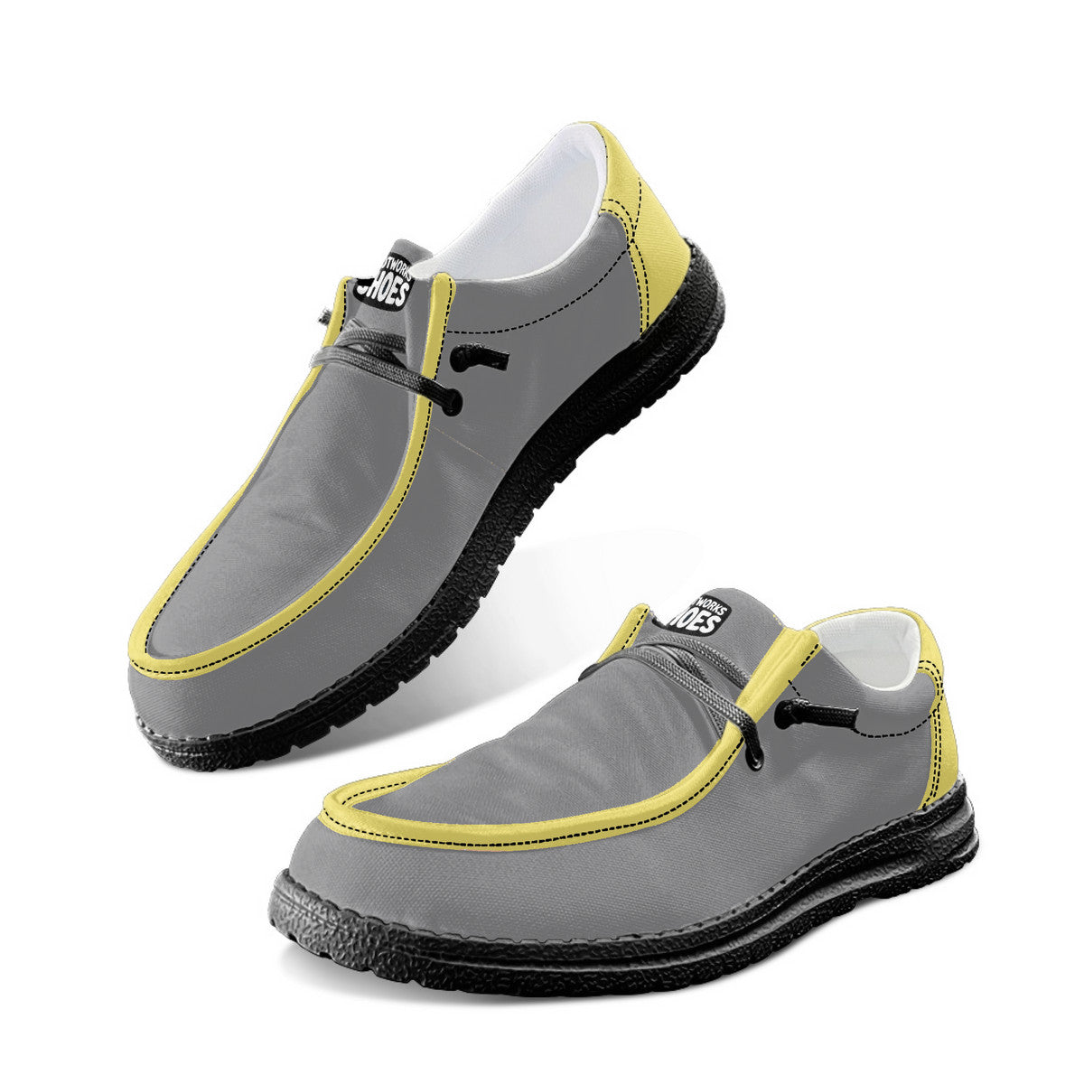 Unisex gray Canvas Loafers