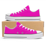 Hot Pink Unisex Classic Low Top Canvas Shoes