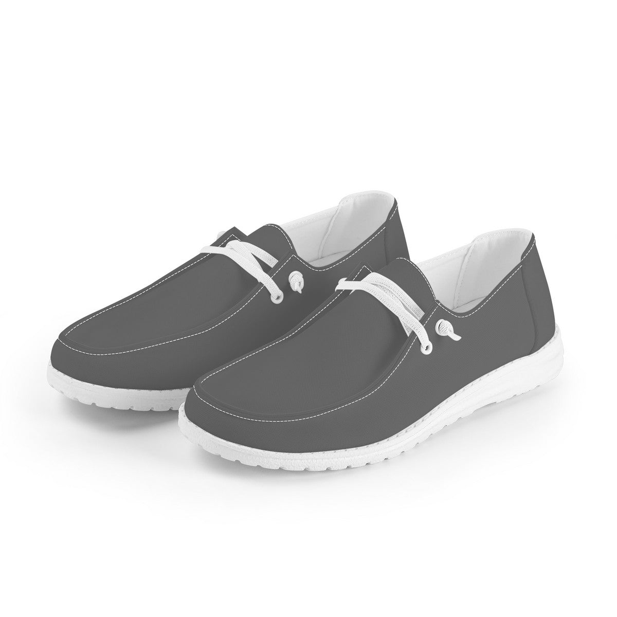 Puter Gray Canvas Loafers Slip On