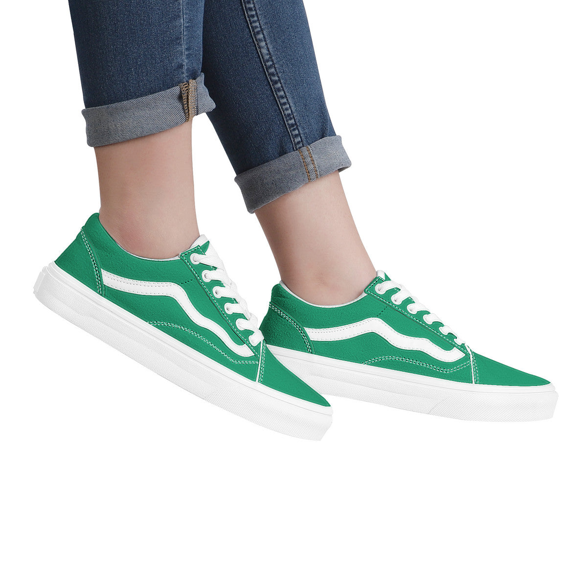 Green Low Top Flat Sneaker