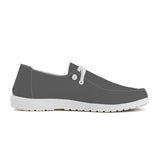 Puter Gray Canvas Loafers Slip On
