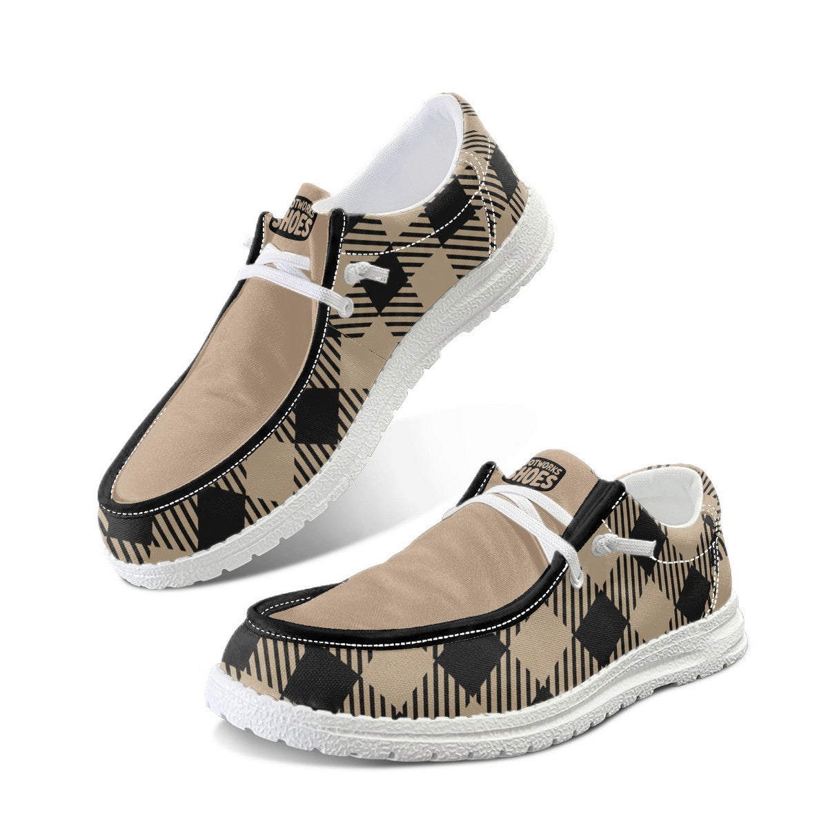 Tan Canvas Unisex Loafers