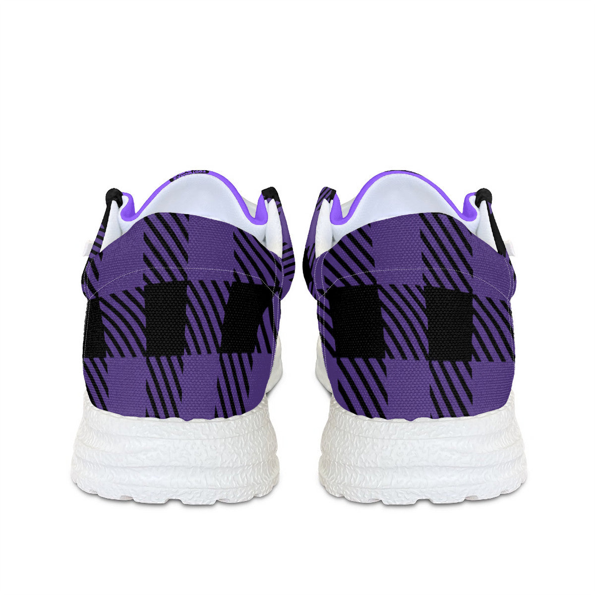 Unisex Purple Plaid Canvas Loafers