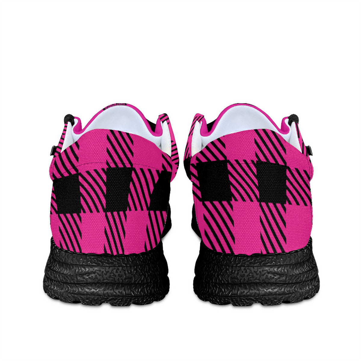 Unisex Pink Plaid Canvas Loafers