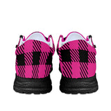 Unisex Pink Plaid Canvas Loafers