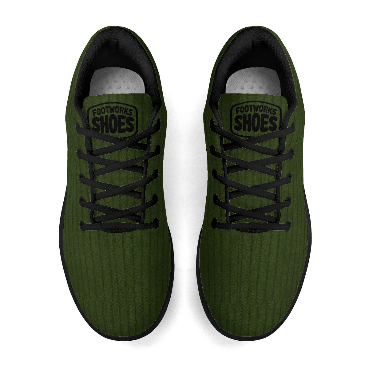 Green Corduroy Unisex Athletic Running Shoes