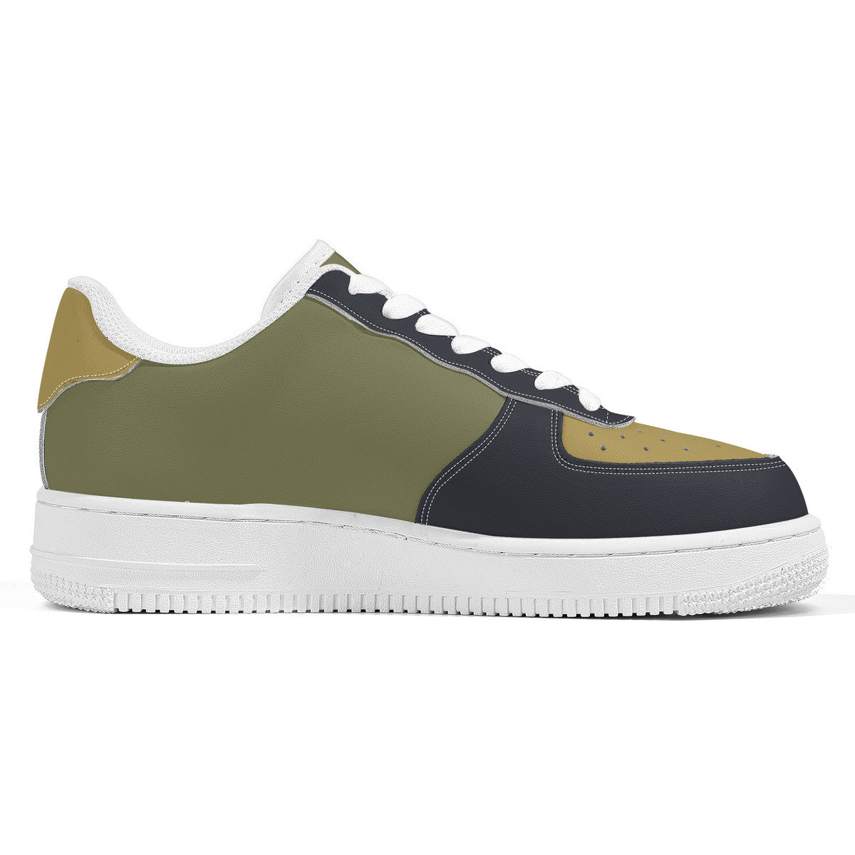 Olive Green Military Unisex Microfiber Sneakers