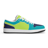 Unisex Greens Leather Low Top Sneakers