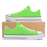 Neon green Unisex Classic Low Top Canvas Shoes - White