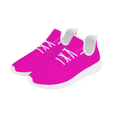 Hot Pink Lightweight Mesh Knit Sneaker - White