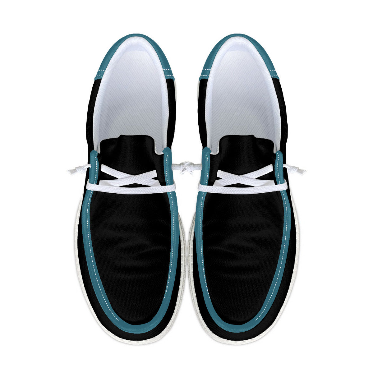 Black and Teal Canvas Loafers