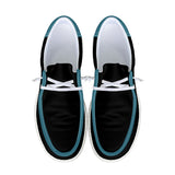 Black and Teal Canvas Loafers