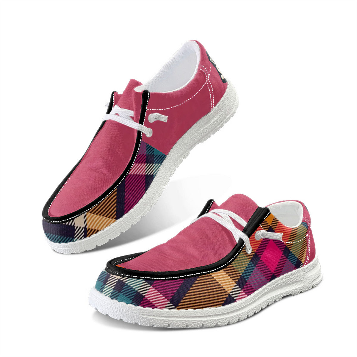 Unisex Pink Canvas Loafers