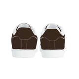 Brown Low-Top Synthetic Leather Sneakers