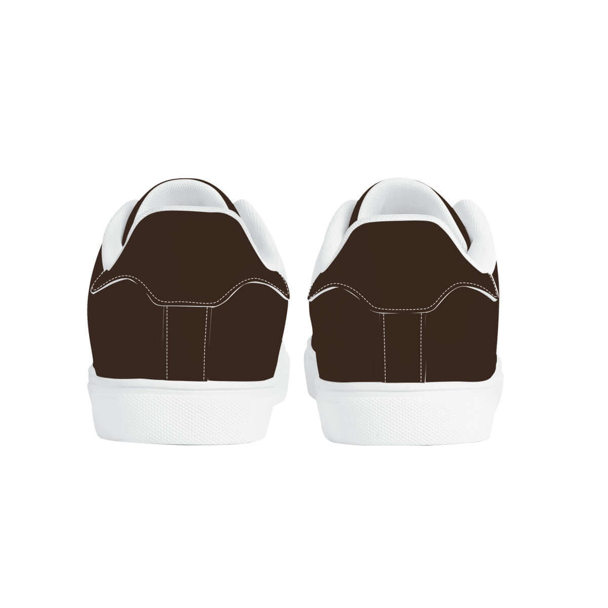 Brown Low-Top Synthetic Leather Sneakers