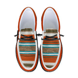 Unisex Orange Striped Pattern Canvas Loafers