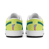 Unisex New Neon Green Synthetic Leather Low Top Sneakers