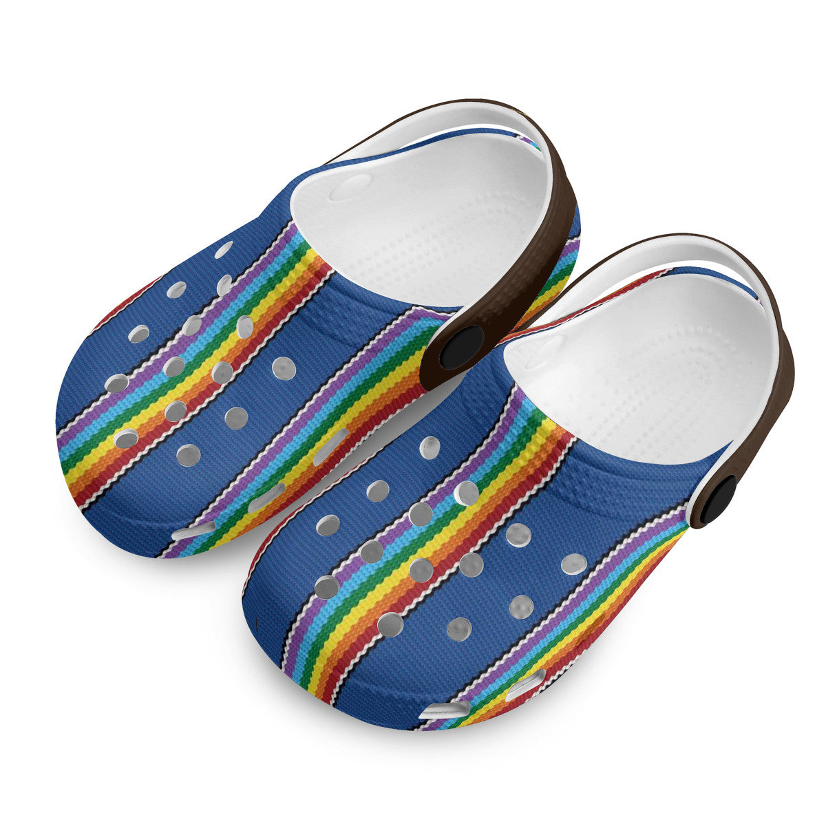 Kid's Casual Rainbow Pattern Clogs