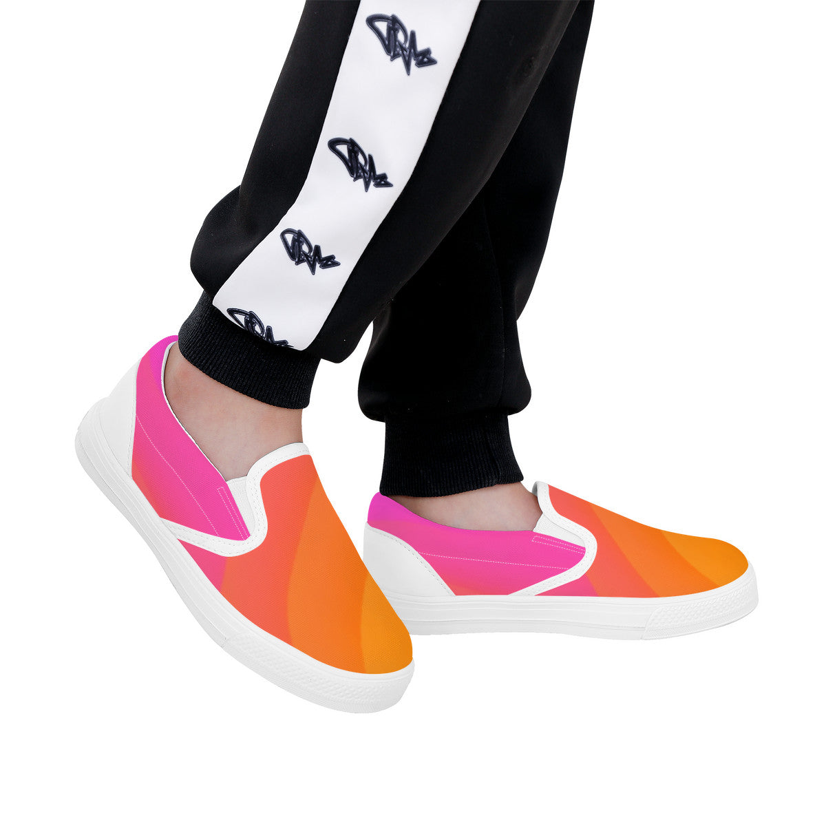 Orange and Pink Kids Slip-on shoes