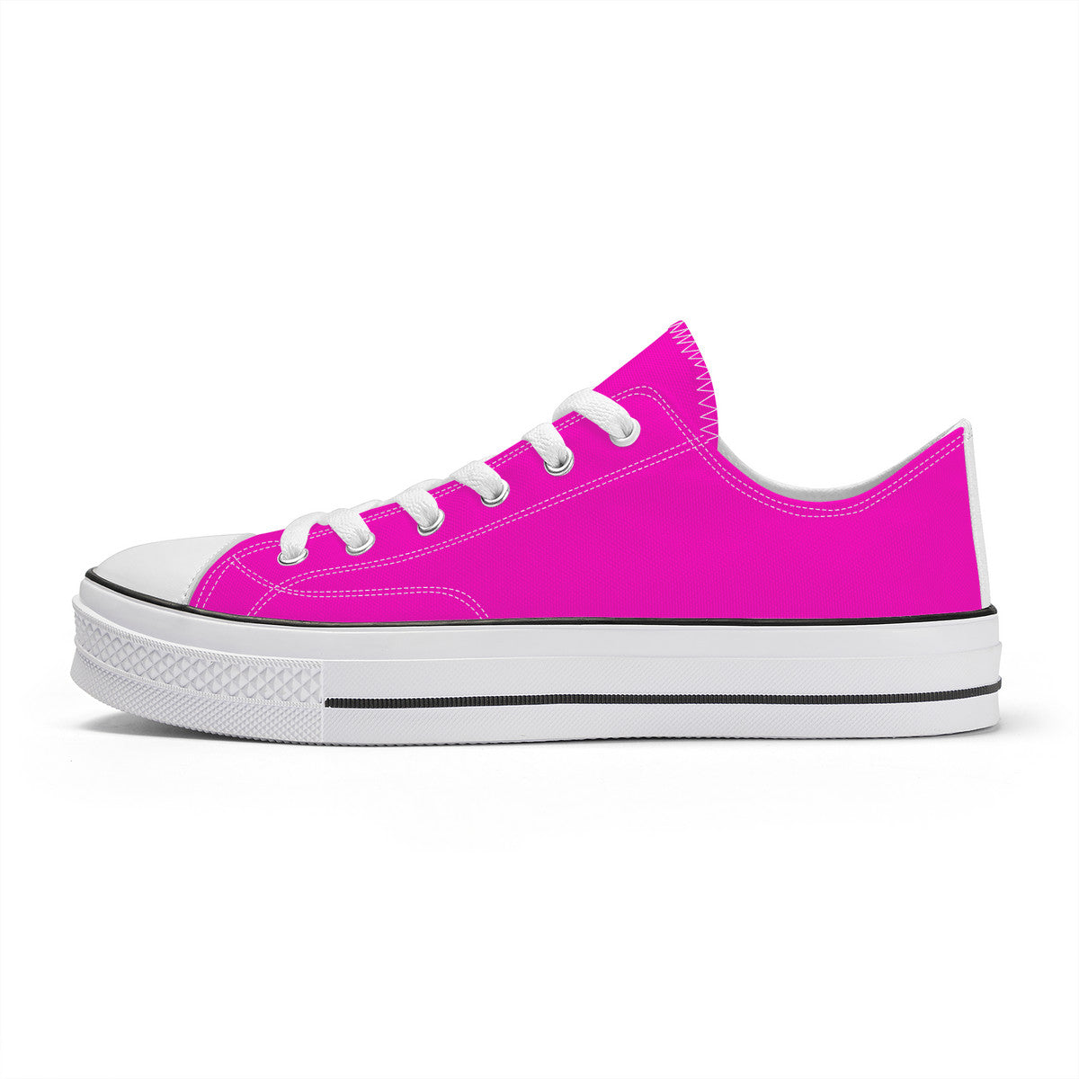 Hot Pink Unisex Classic Low Top Canvas Shoes