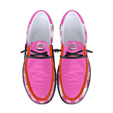 Unisex Pink Plaid Canvas Loafers