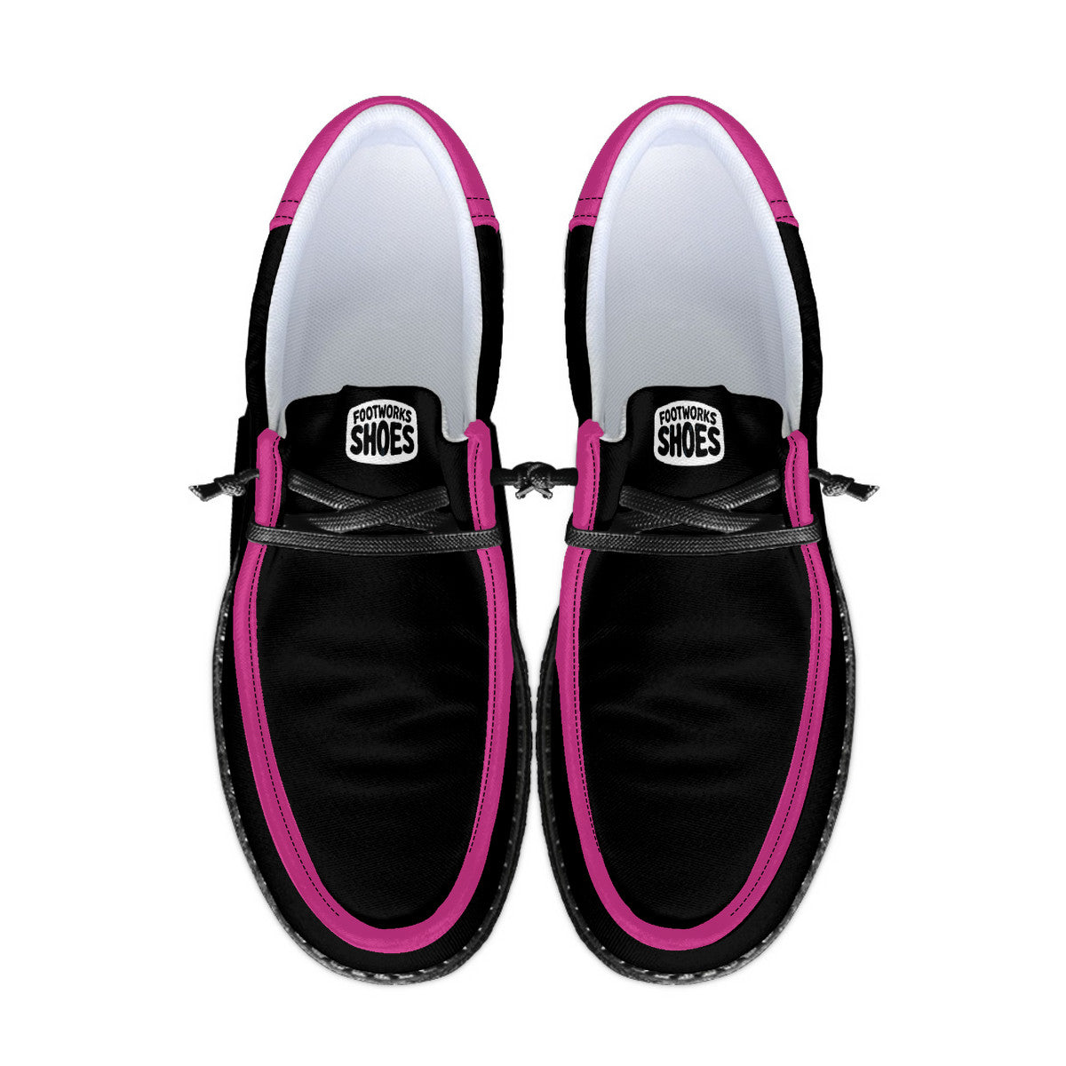 Black and Hot Pink Unisex Canvas Loafers