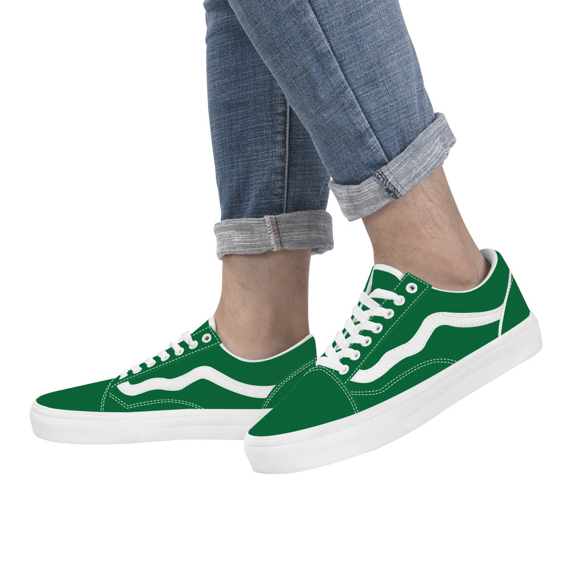 Green Low Top Flat Sneaker