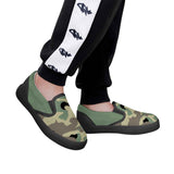 Green Camo Pattern Kids Slip-on shoes
