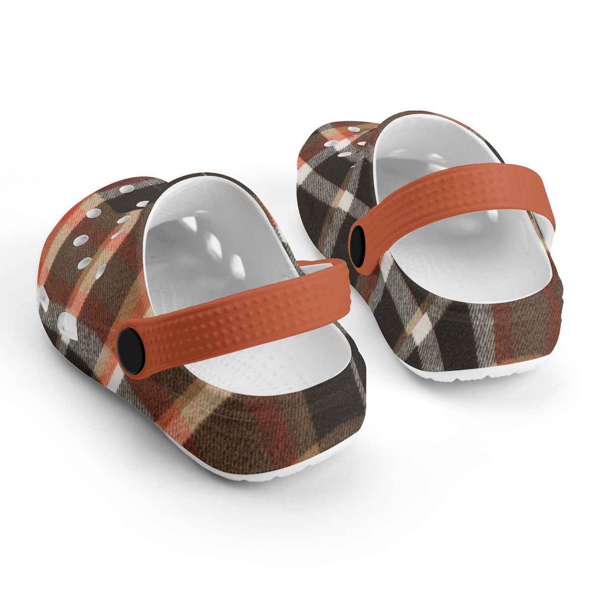 Kid's Fall Plaid Pattern Casual Clogs