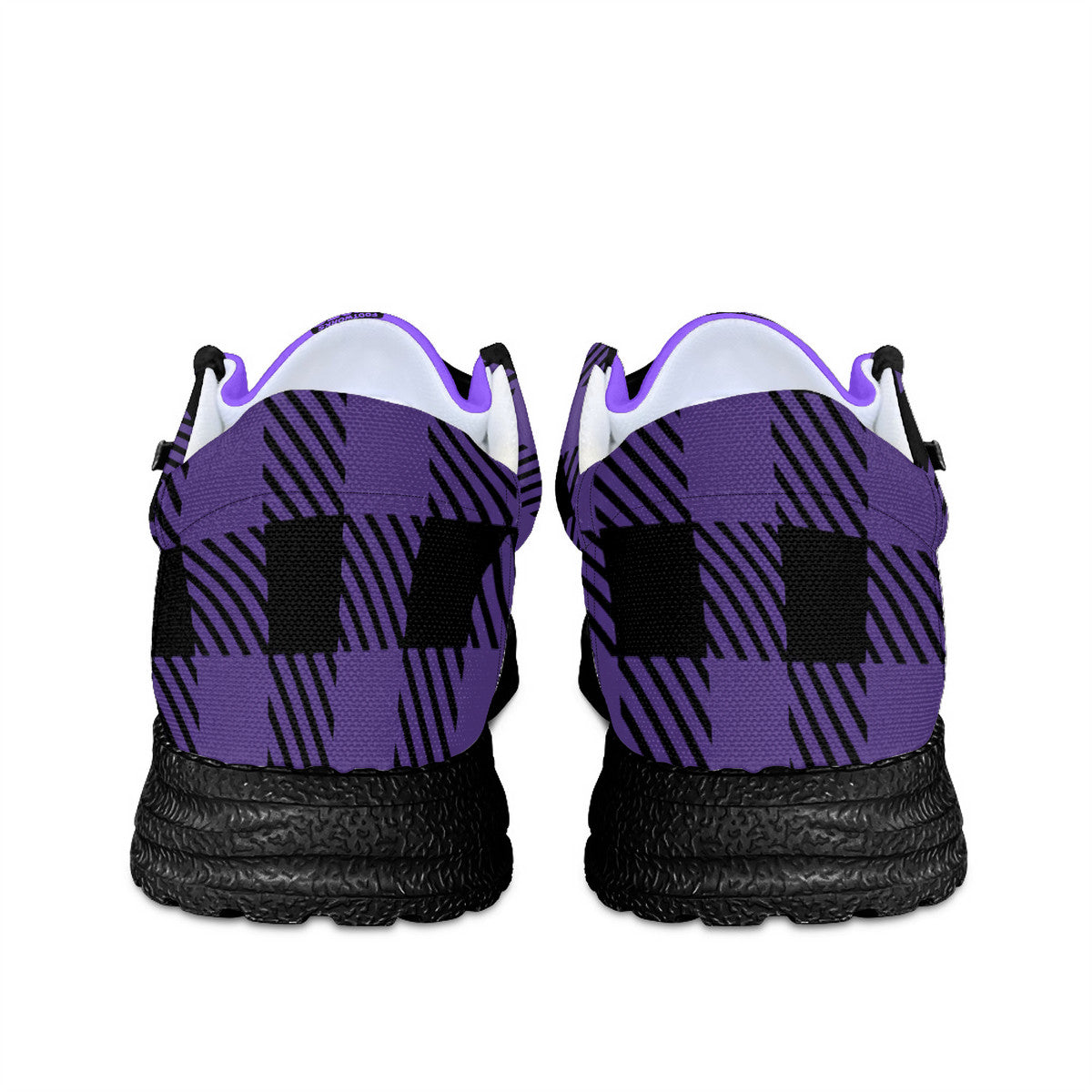 Unisex Purple Plaid Canvas Loafers