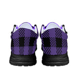 Unisex Purple Plaid Canvas Loafers