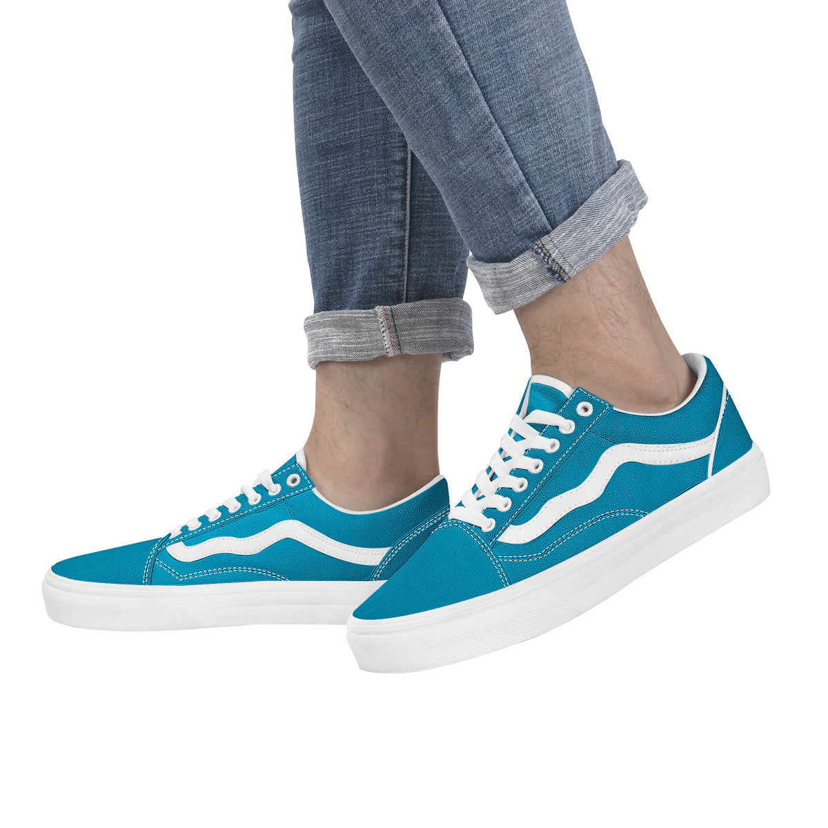 Aqua Blue Low Top Flat Sneaker