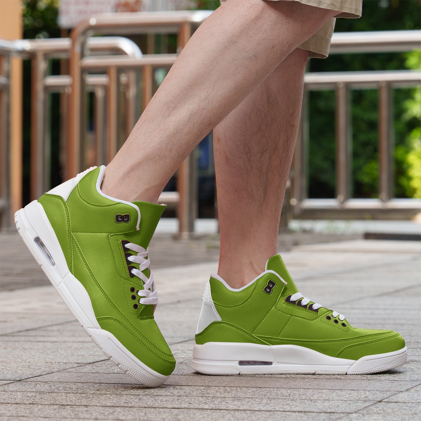 Chartreuse Green Unisex Non Slip Sneakers Lace Up Fashion Shoes