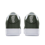 Unisex Military Green Low Top Leather Sneakers
