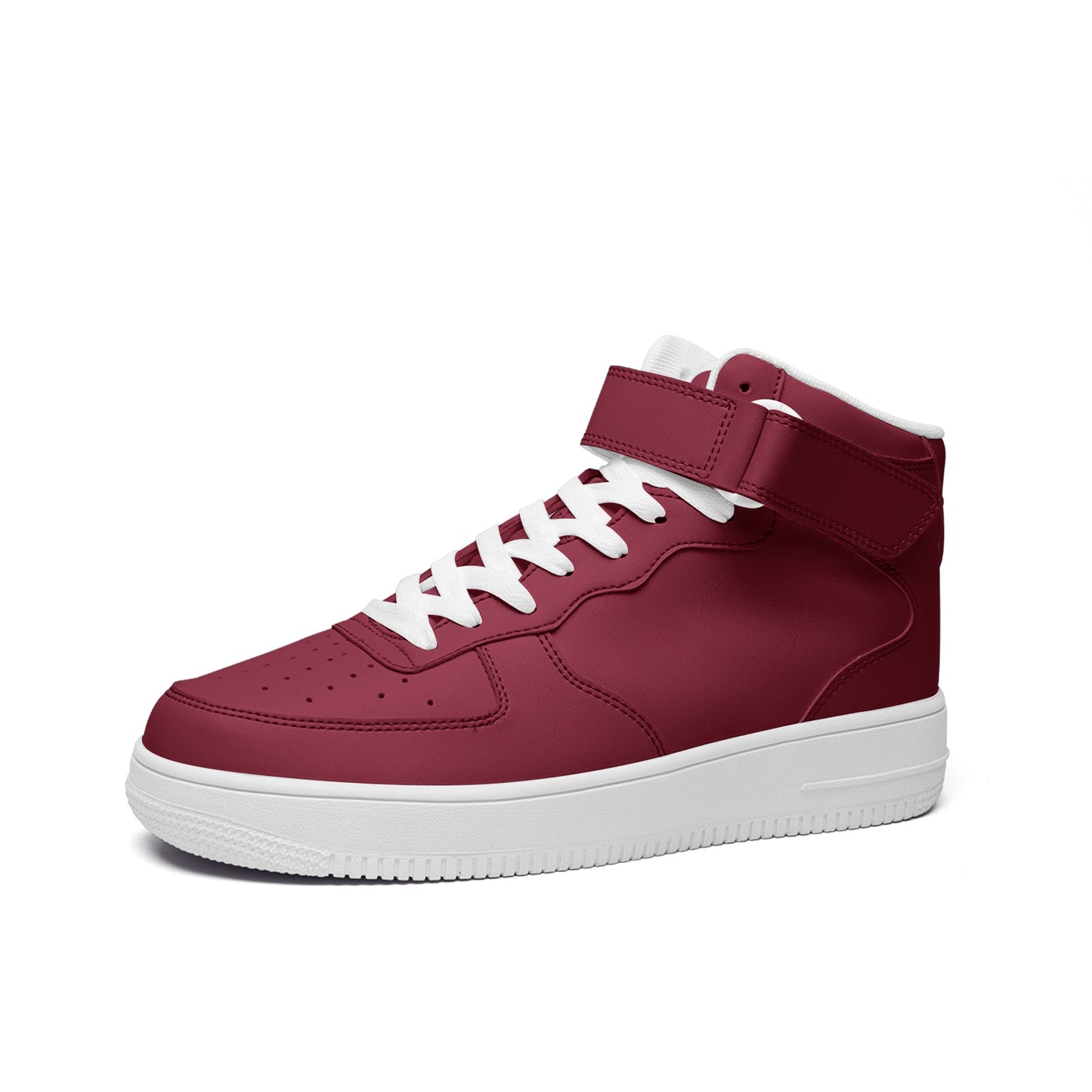 Unisex Burgundy Red high Top Leather Sneakers