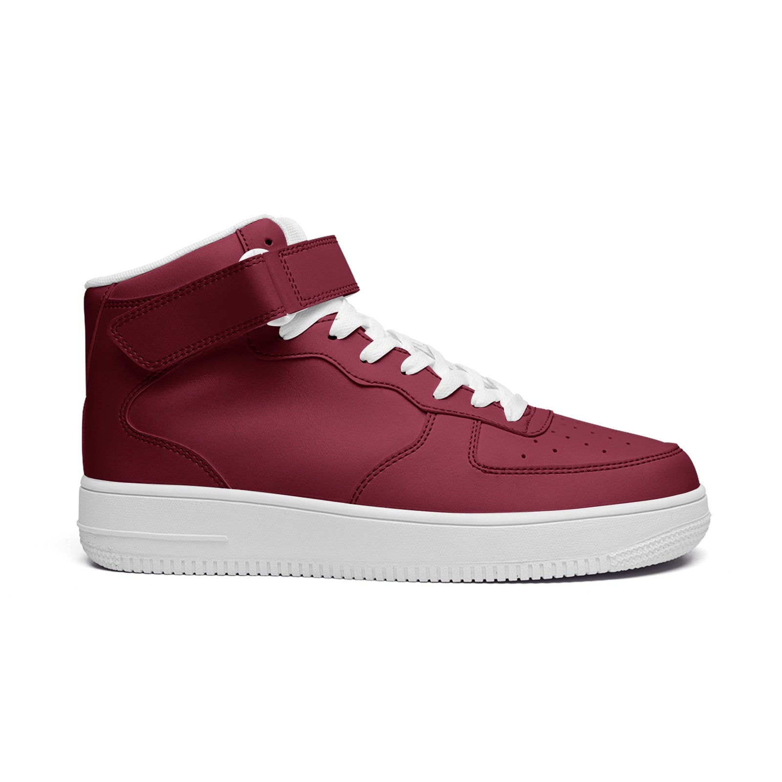 Unisex Burgundy Red high Top Leather Sneakers